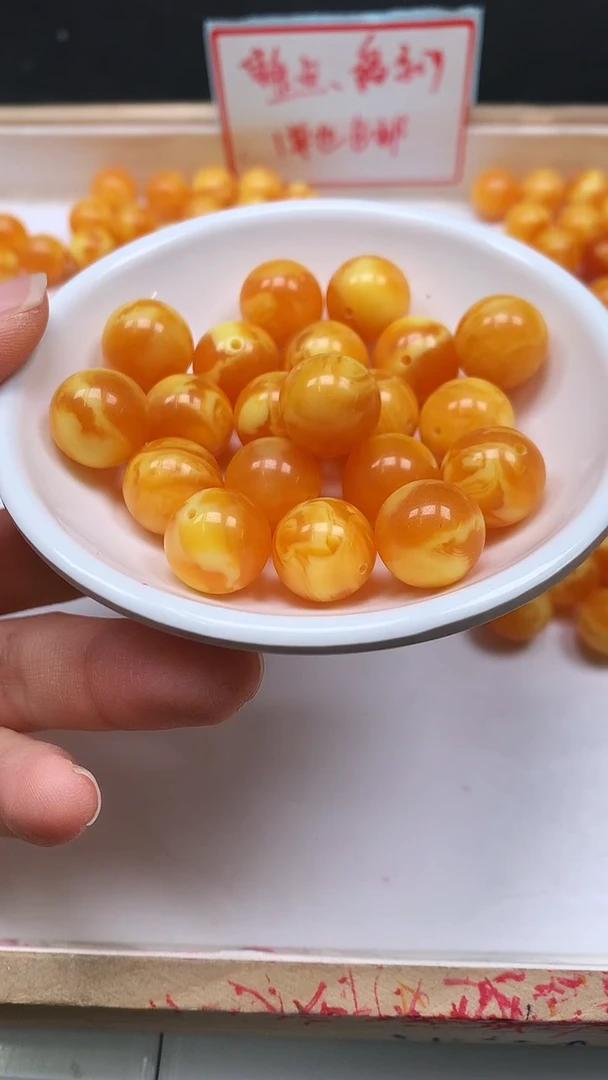 裸石蜜蜡未镶嵌A1570 金丝蜡 14mm3个8元