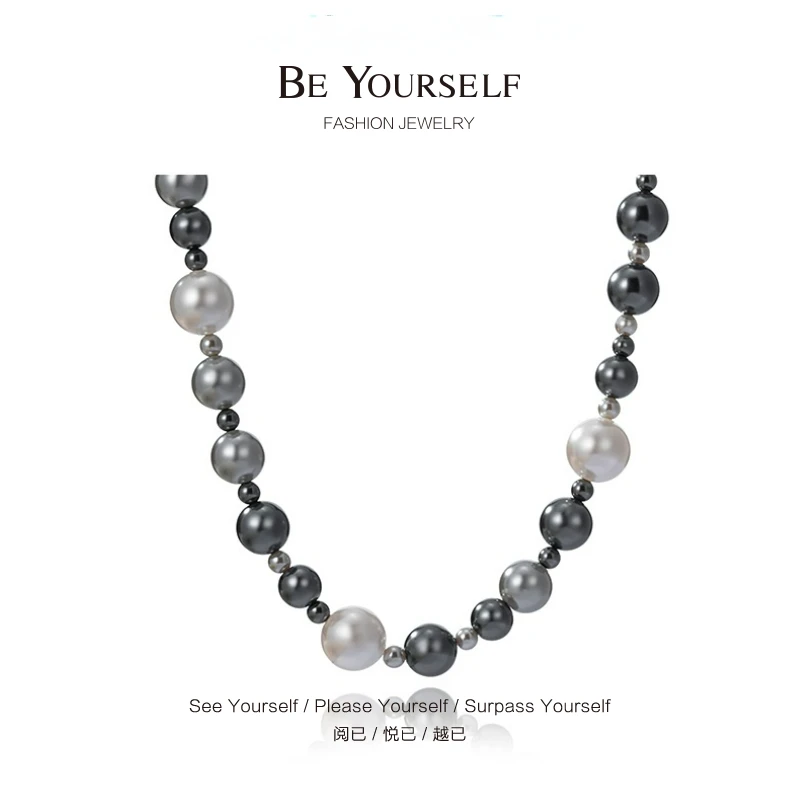 铜合金仿珍珠项链 BY定制【星轨】个性倪妮同款百搭项链CPJ000308