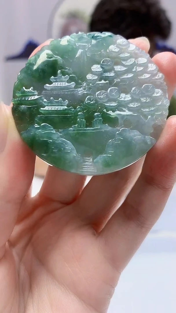 【闪购商品】定制翡翠未镶嵌4688zm-毛货挂件山水20