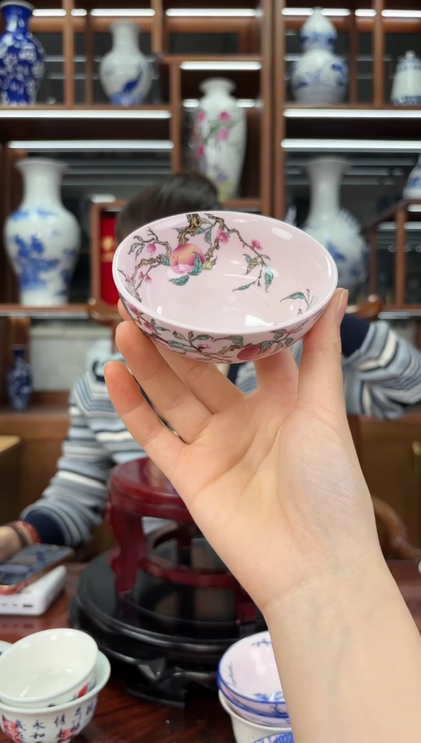 A45景德镇红稀稀寿桃宫碗