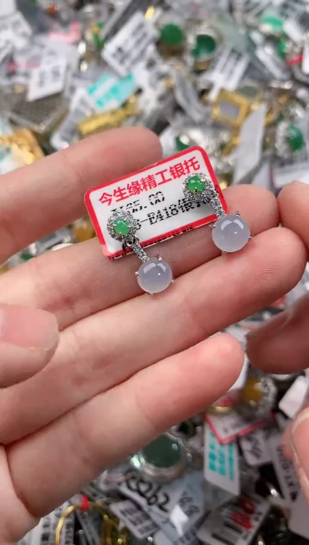 银S925镶嵌戒指翡翠555     1