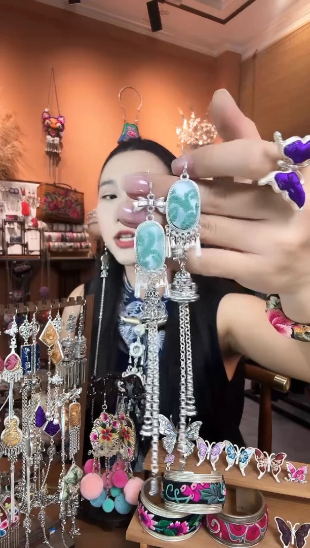 刺绣纯手工民族风耳环