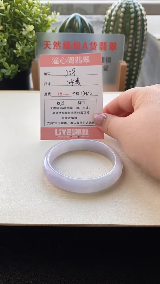 未镶嵌手镯翡翠54.5贵妃圈口编码D29