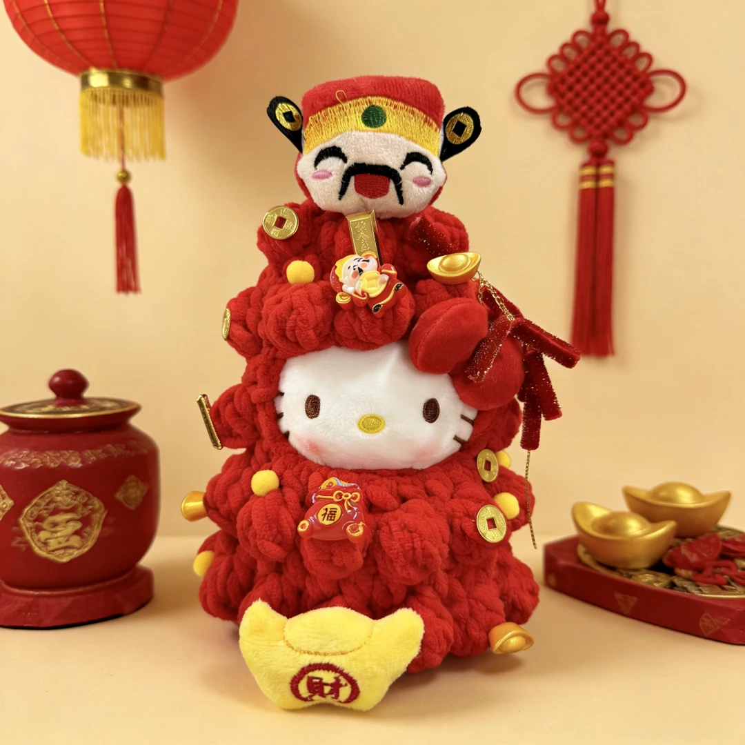 正版hellokitty冬日系列三丽鸥包包挂件送人新年礼物