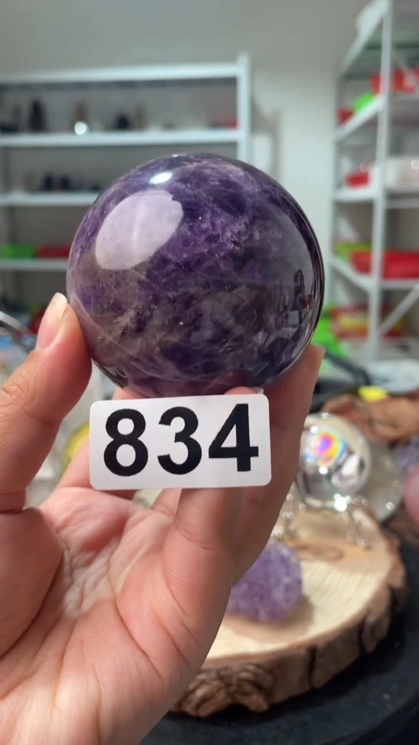 未镶嵌水晶大型摆件（非配饰）紫水晶球834