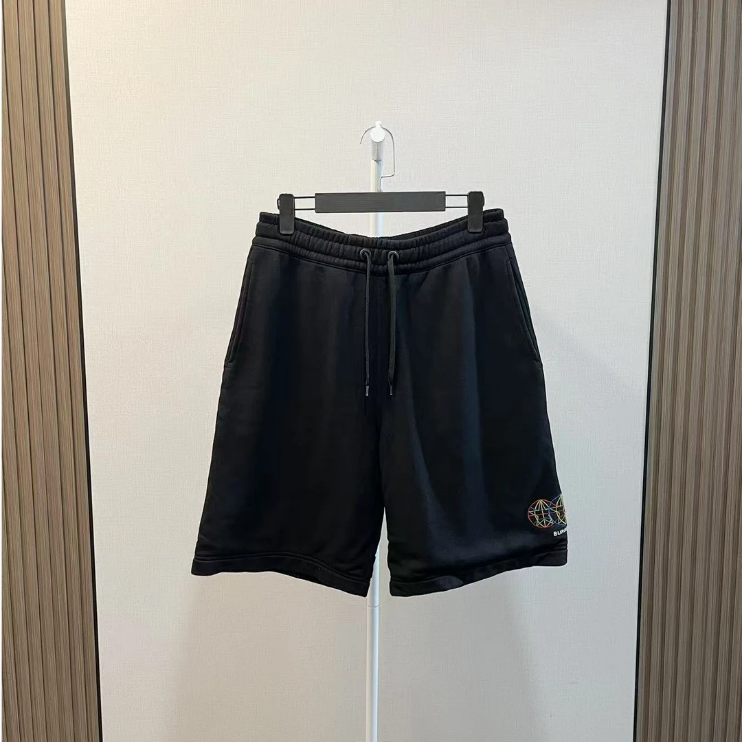 99新 BURBERRY/博柏利 /重工刺绣logo黑色休闲短裤/尺码S