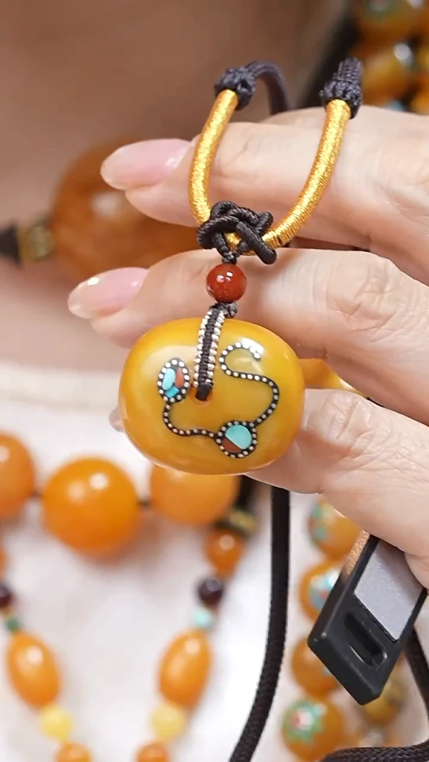 蜜蜡颈饰未镶嵌3622天然蜜蜡珠宝奇石云端妖孽石膏蜡全部保真