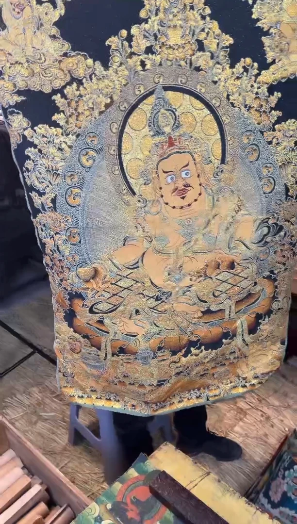 装裱画周总精选专属链接啊啊啊 刺绣 黄财神 一幅