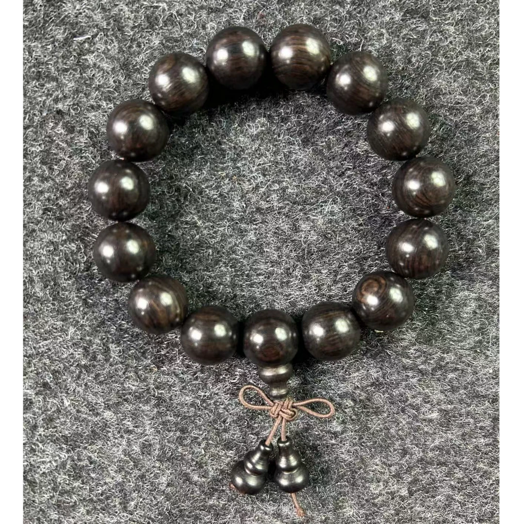 （木制）紫光檀1.5手串（三通佛头款）