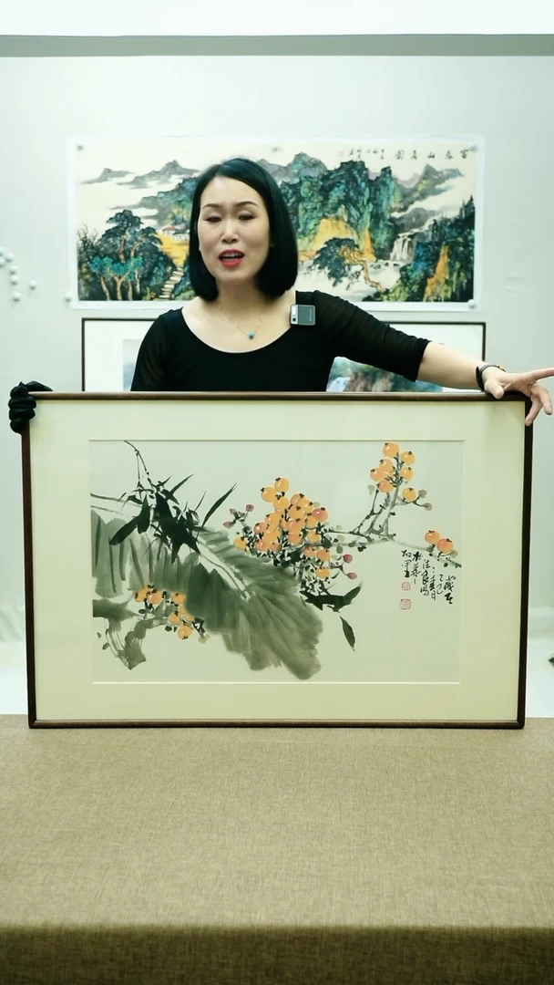 92*62李法良手绘花鸟带框
