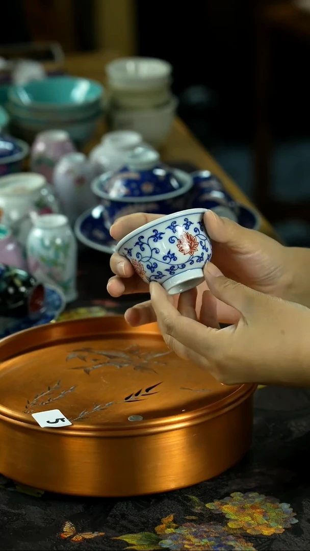 中秋国庆景德镇手绘瓷器