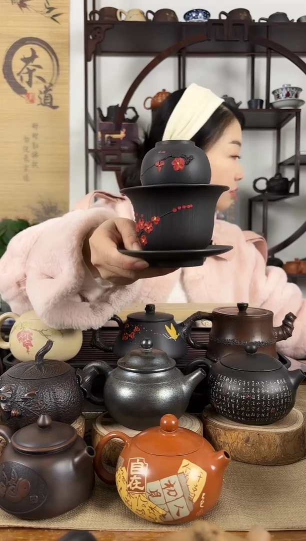 笑**生云南建水紫陶茶壶盖碗无礼盒