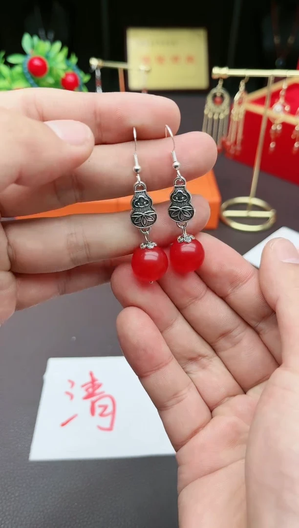 【闪购商品】玛瑙/玉髓耳钉银S925镶嵌534000
