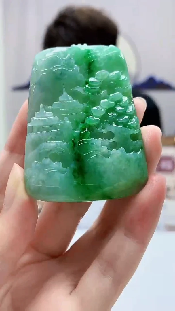定制翡翠未镶嵌5159zm-毛货挂件山水38