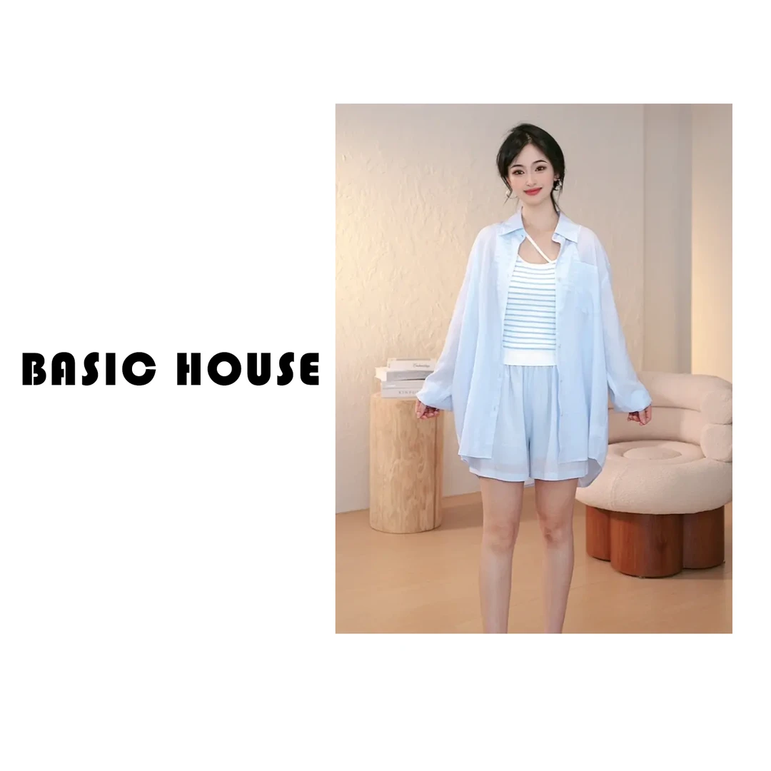【Basic House】百家好春夏季新款宽松休闲时尚长袖百搭套装DC739