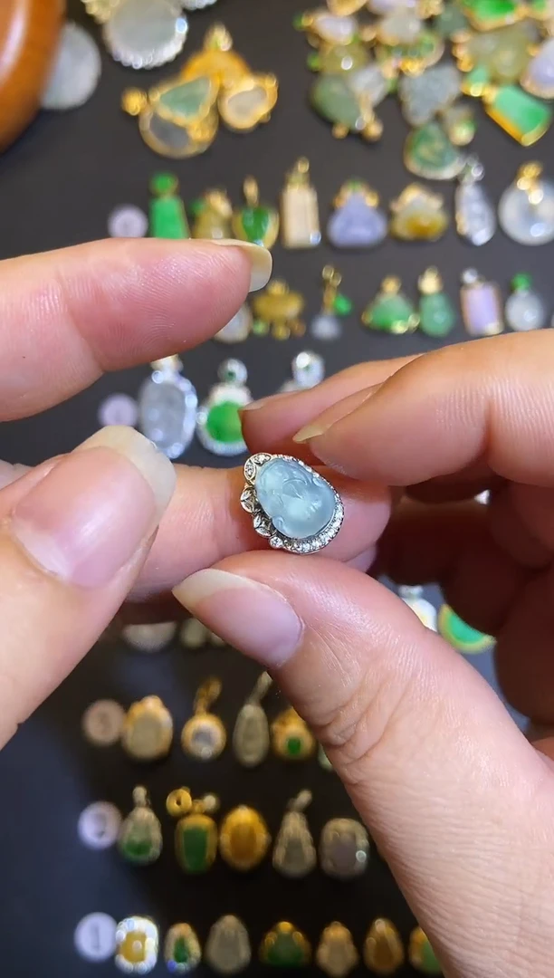 吊坠(不含链)银S925镶嵌翡翠1