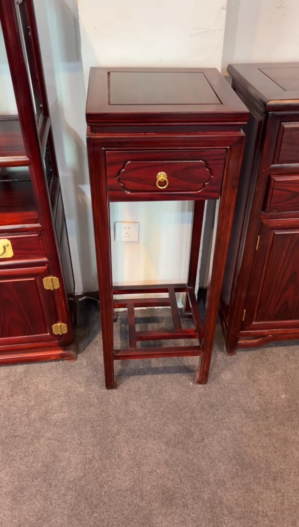 黑酸枝木类书柜1米花架