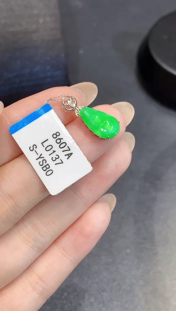 吊坠(不含链)18K金镶嵌翡翠L0137多样性发其一