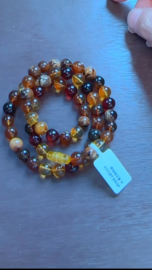 琥珀颈饰未镶嵌多宝妈妈链8mm