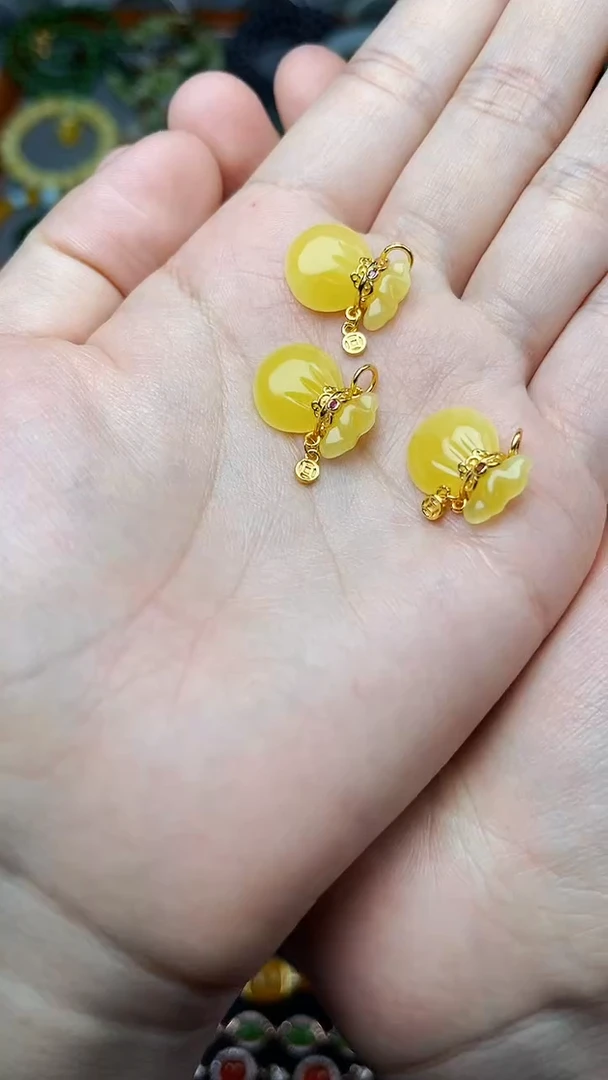 蜜蜡颈饰银S925镶嵌福袋多样性拍一发一 06