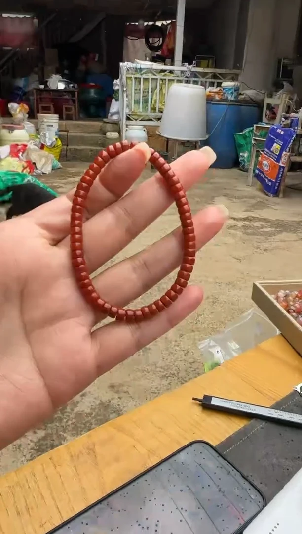 南红玛瑙珠串未镶嵌原矿无优化药片5mmW