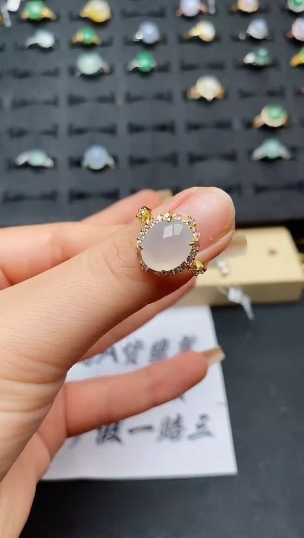 翡翠戒指银S925镶嵌...........