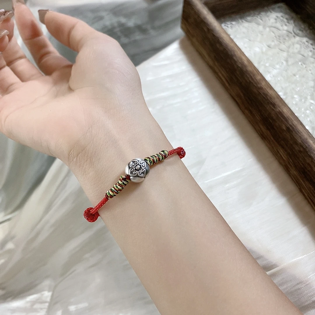 宸尊 足银手链 柿柿如意足银999手链古风小众吉祥如意平安礼物