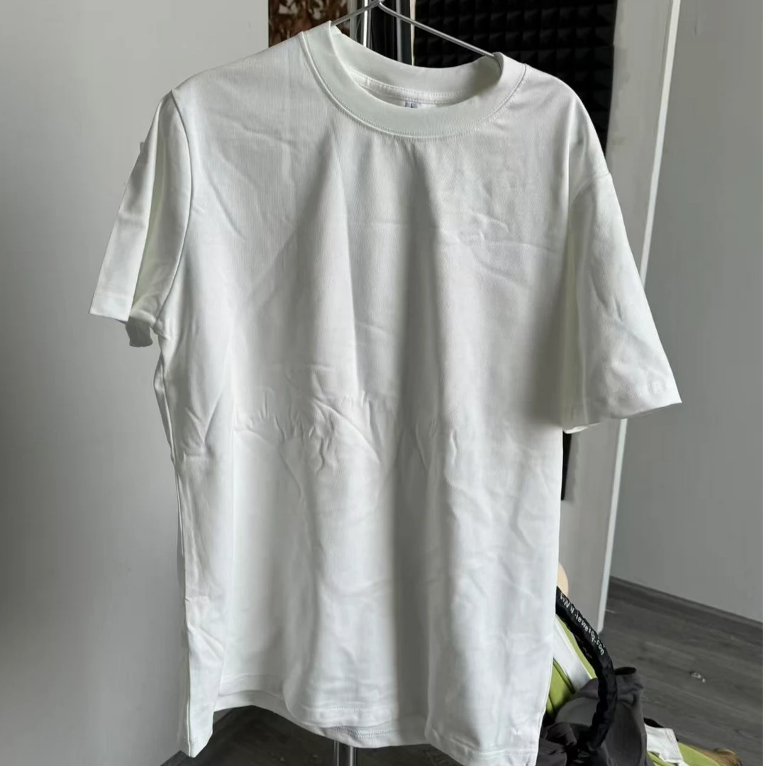 男女同款纯白纯棉夏季重磅短袖