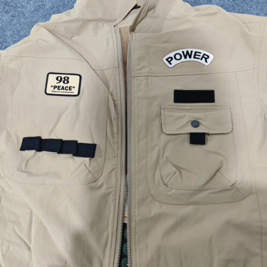 23268情侣款夹克春季纯色徽章外套休闲运动