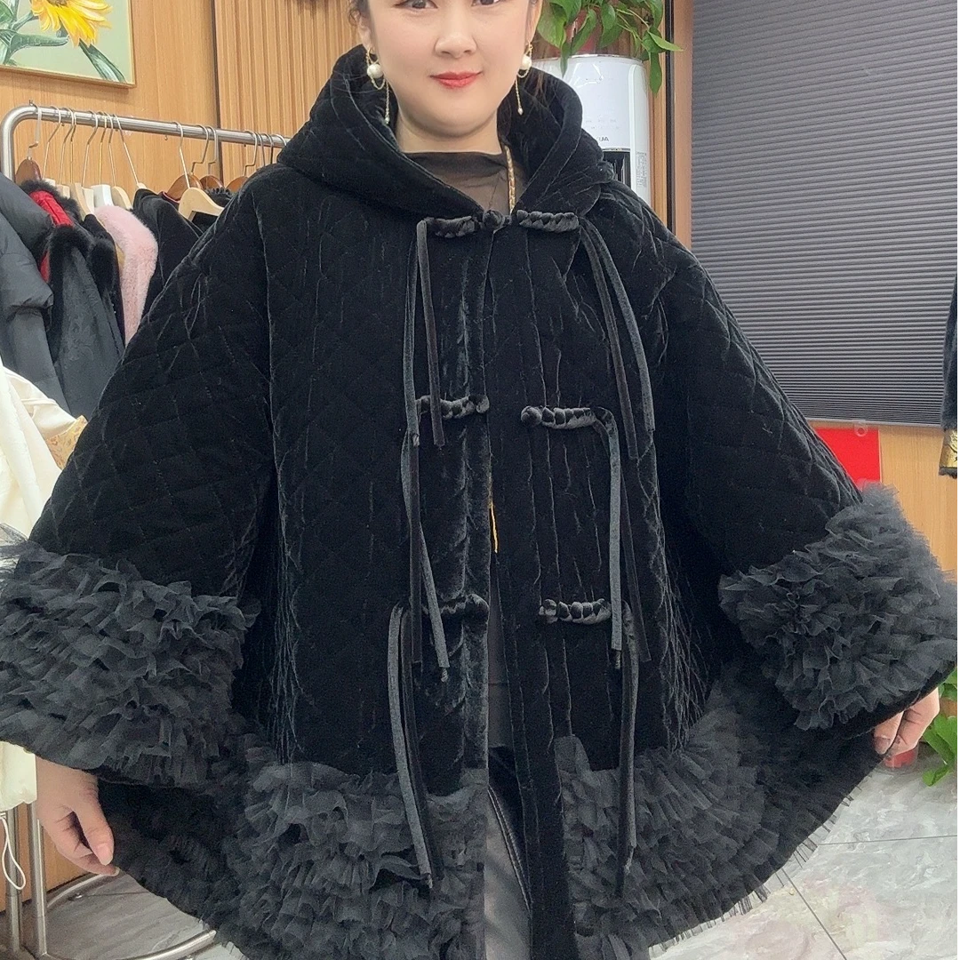 法式帽款丝绒外套