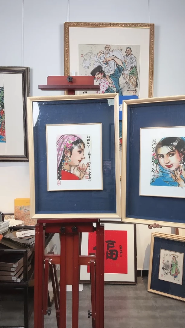 版画史国良 原章 限量发行 新疆题材 人物特写《阿娜尔罕》王炸组合