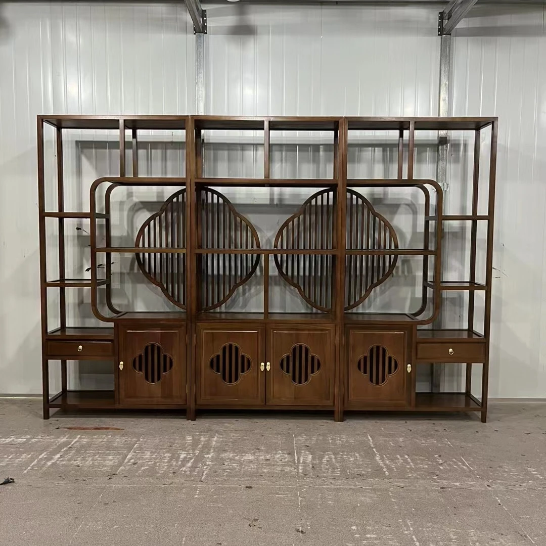 菠萝格木梅花博古架