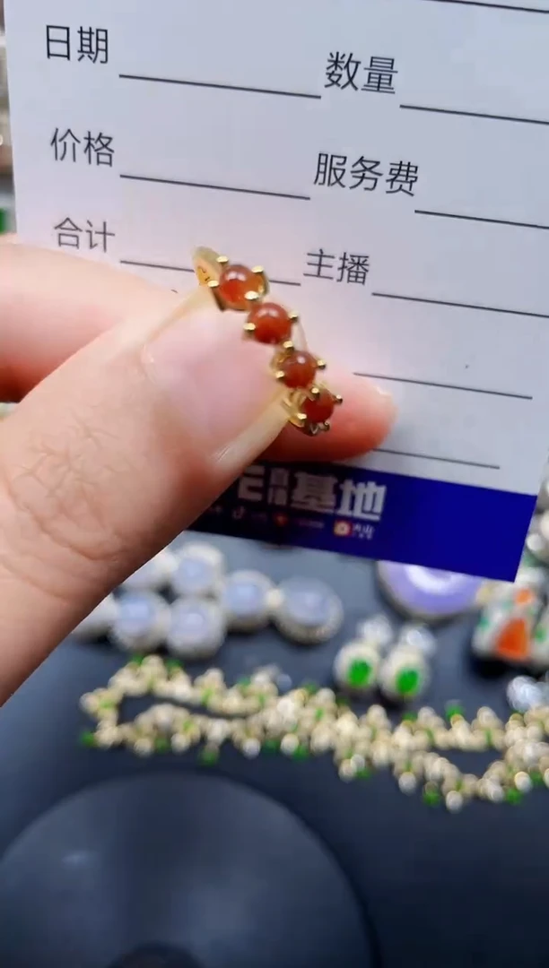 银S925镶嵌戒指翡翠9