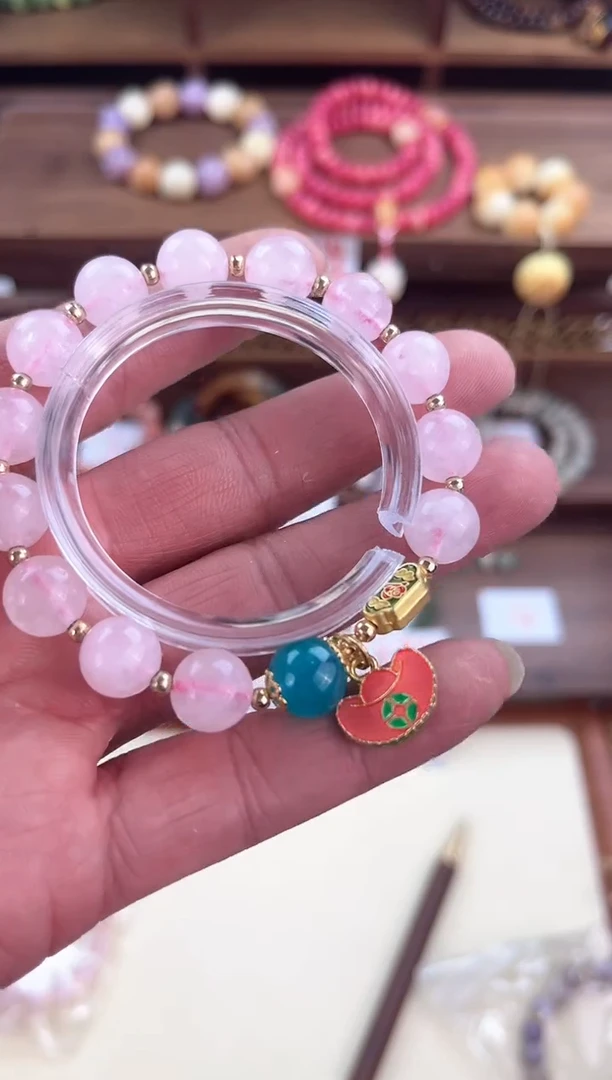 【闪购商品】水晶手链银S925镶嵌粉水手链