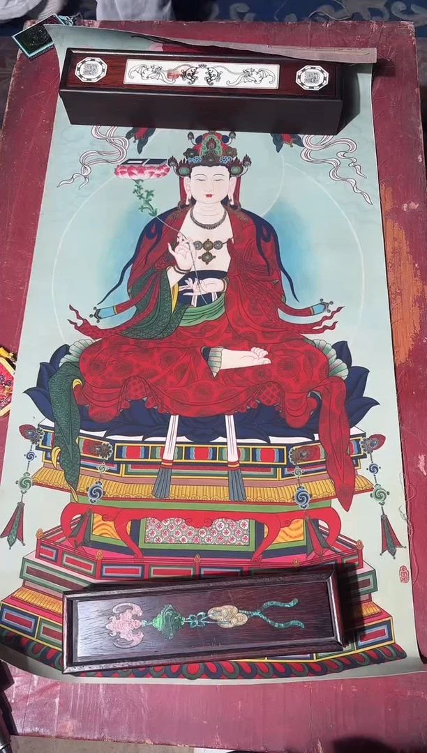 卷轴画龙妹的唐卡tk16112