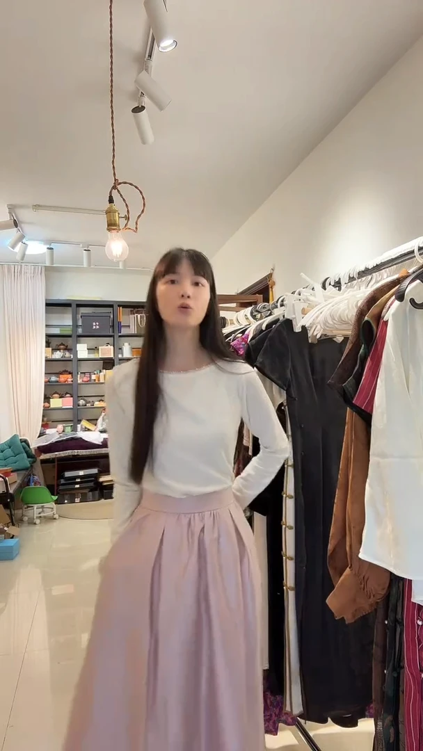 粉色丝棉松紧腰半身裙大码（100-115斤）