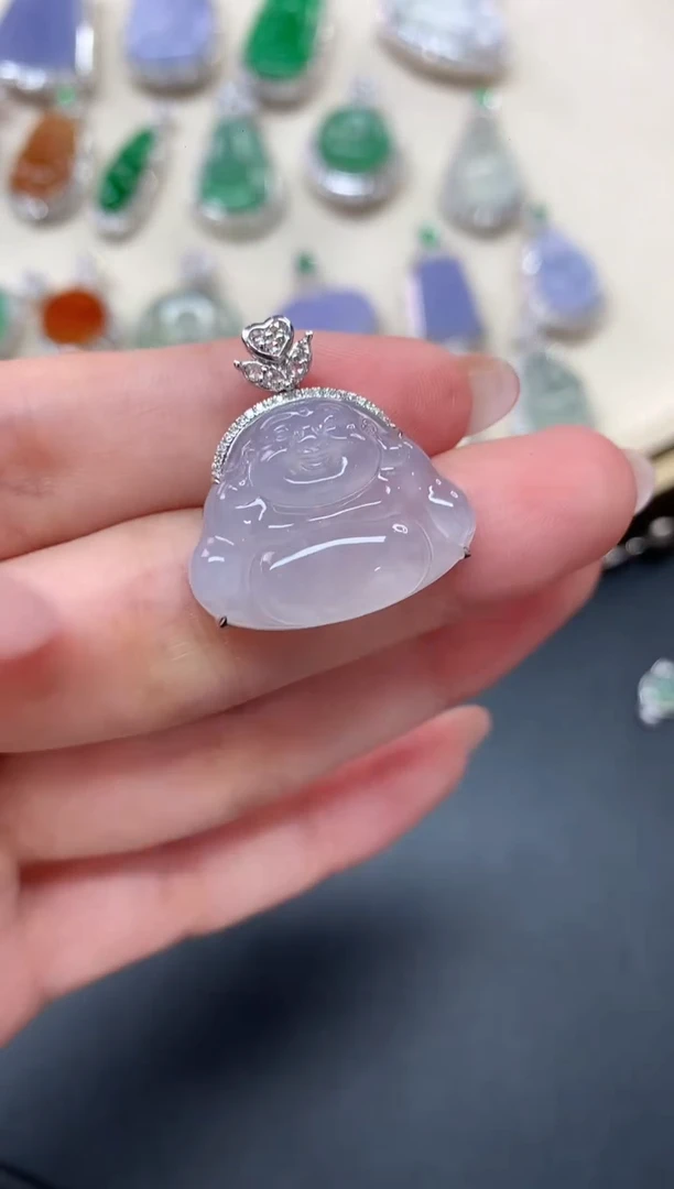 翡翠18K金镶嵌吊坠(不含链)W423|2980