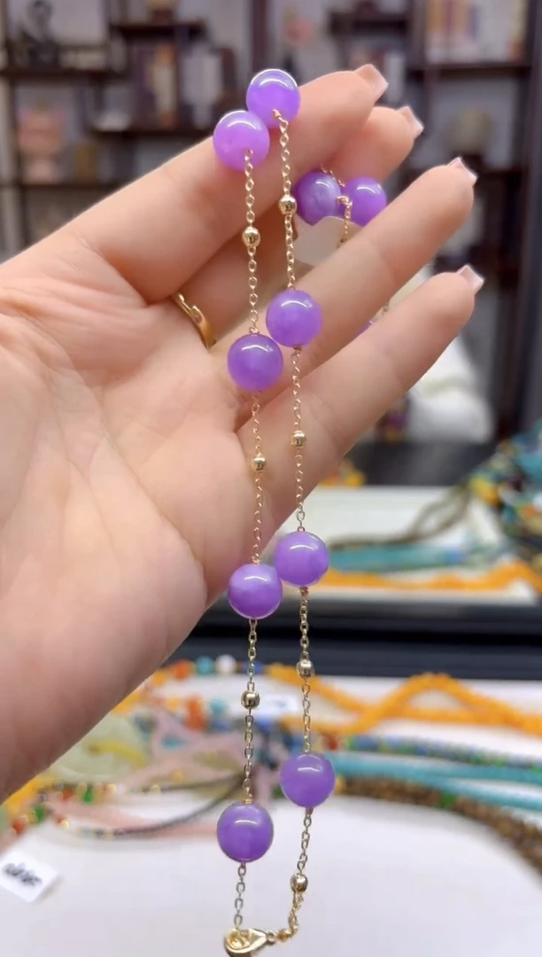 【闪购商品】翡翠颈饰银S925镀金镶嵌X248