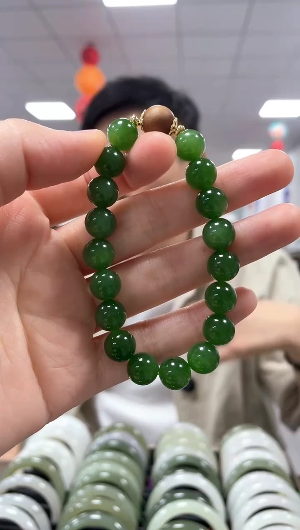 手链未镶嵌和田玉碧玉卡10手串一条