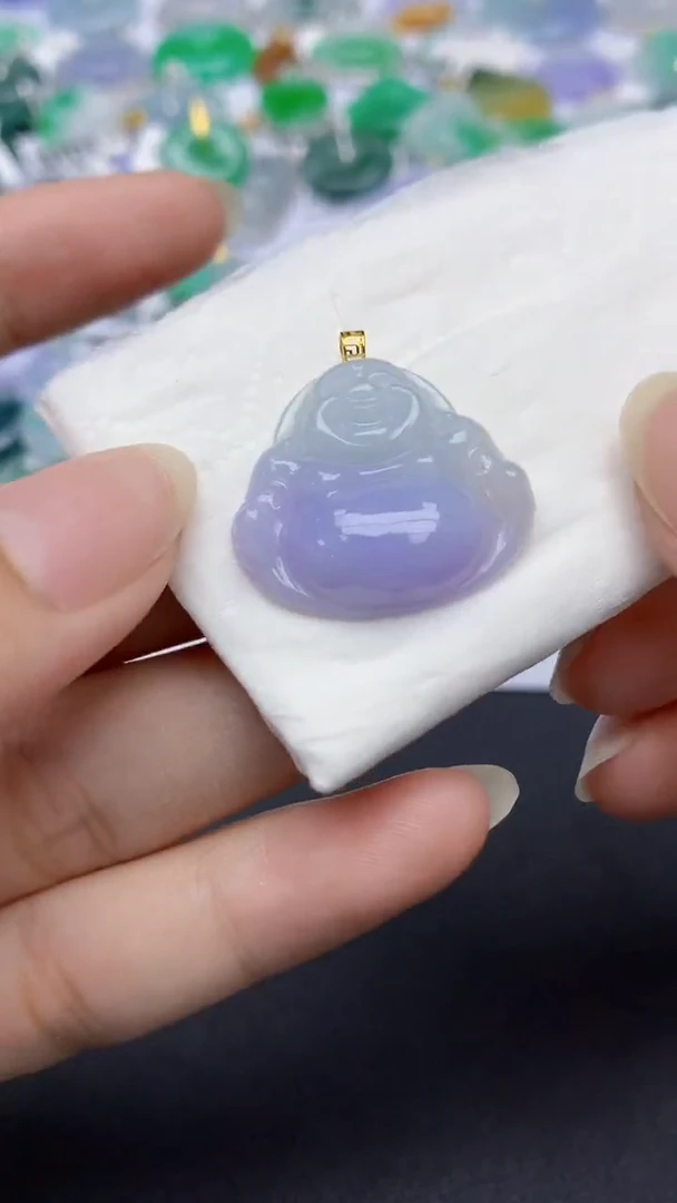 翡翠18K金镶嵌颈饰天然缅甸a货翡翠百元以上9元证书费自理