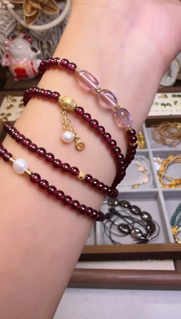 未镶嵌手链石榴石珠链