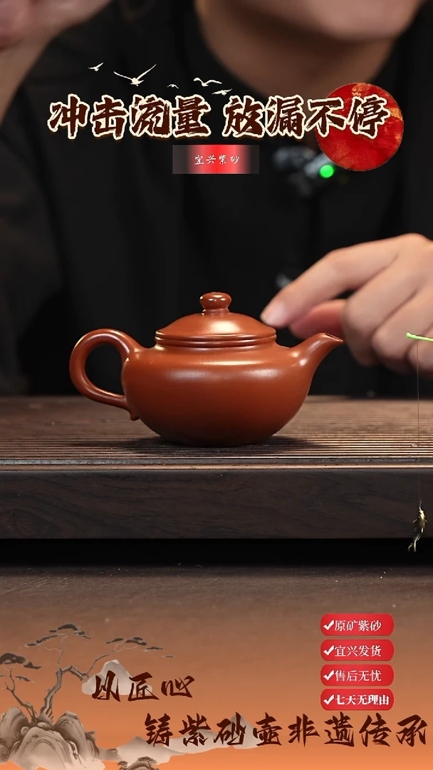 茶壶紫砂宜兴紫砂茶壶 扁合欢