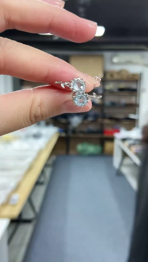 【闪购商品】托帕石耳饰未镶嵌多样性发其一颜色微差