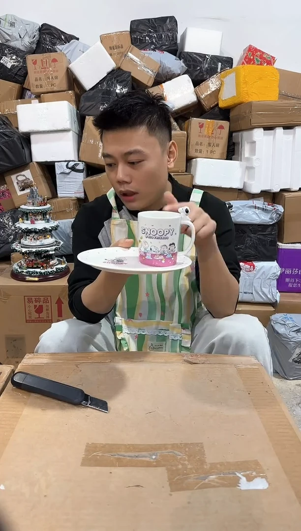 瓷片史努比一杯一碟