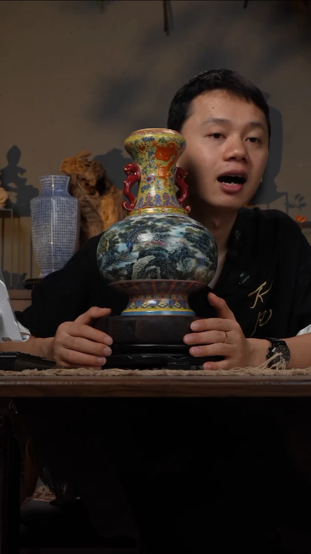 摆件WN问泥景德镇陶瓷花瓶摆件