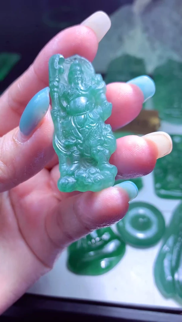 未镶嵌定制翡翠清***面天然缅甸翡翠A货吊坠