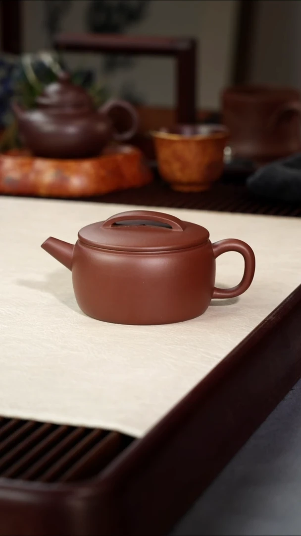 茶壶紫砂九*宽心汉瓦-紫泥-185cc