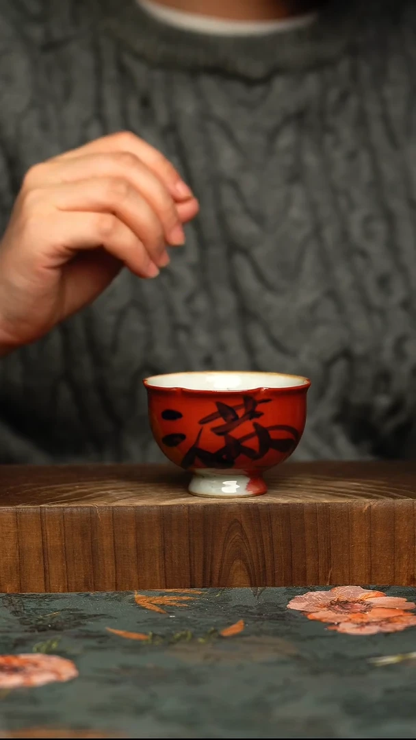 杯釉下彩手工手绘同款陶器