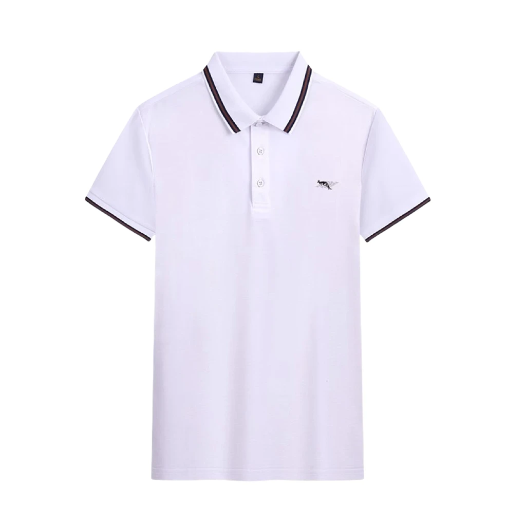 鸭宝宝2025休闲polo衫男士翻领短袖T恤夏季冰丝透气上衣薄款