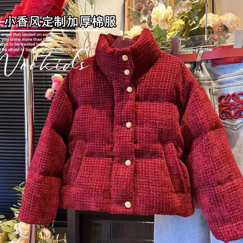 （冬款外套）女童棉衣冬款外套加棉2025新款秋装网红中大童儿童装